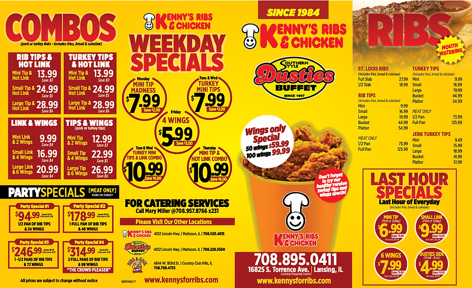 Ribs Near Me Kennys Ribs Matteson IL. Lansing IL.